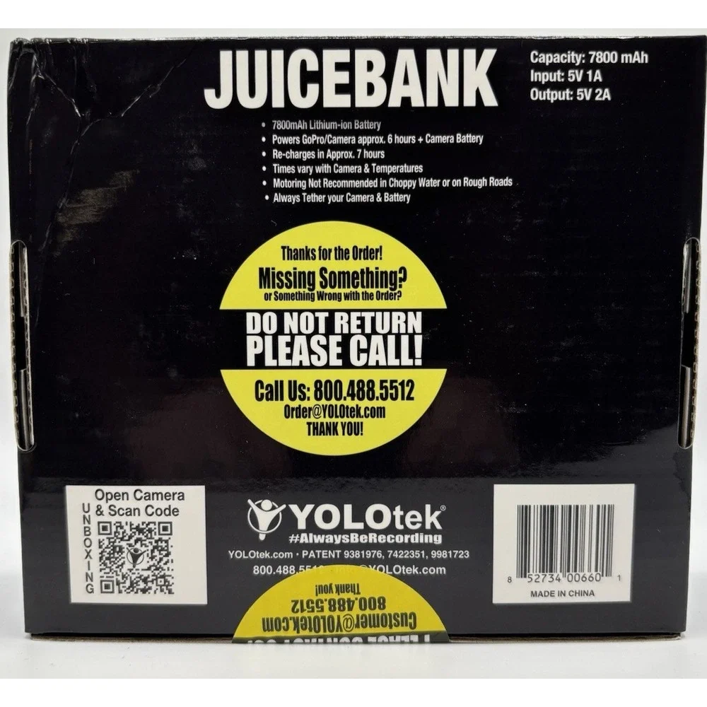 JUICEBANK 7800mAh - Portable‎ Charger for GoPro Battery Pack